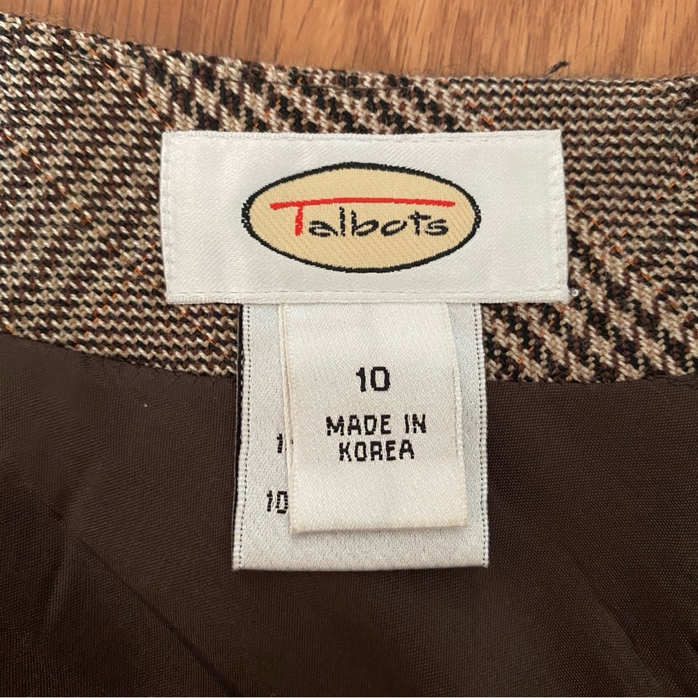 Talbots Wool Plaid Maxi Skirt Womens 10 Brown Check Preppy Academia Class A-Line - Picture 5 of 6
